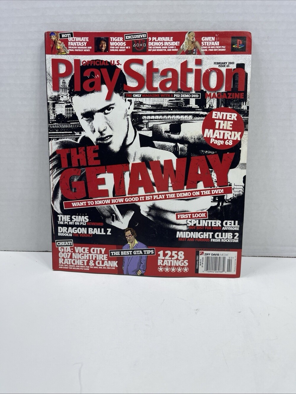 Official PLAYSTATION MAGAZINE US February 2003 #65 Getaway GTA W/Demo Disc